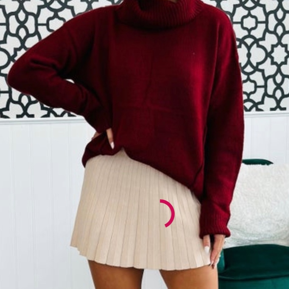 Classy new business khaki pleated mini skirt